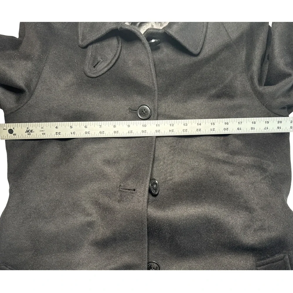 Lauren Ralph Lauren Maxi Wool Blend Trench Coat Black Belted Size 14 Style 25069 - Picture 14 of 14